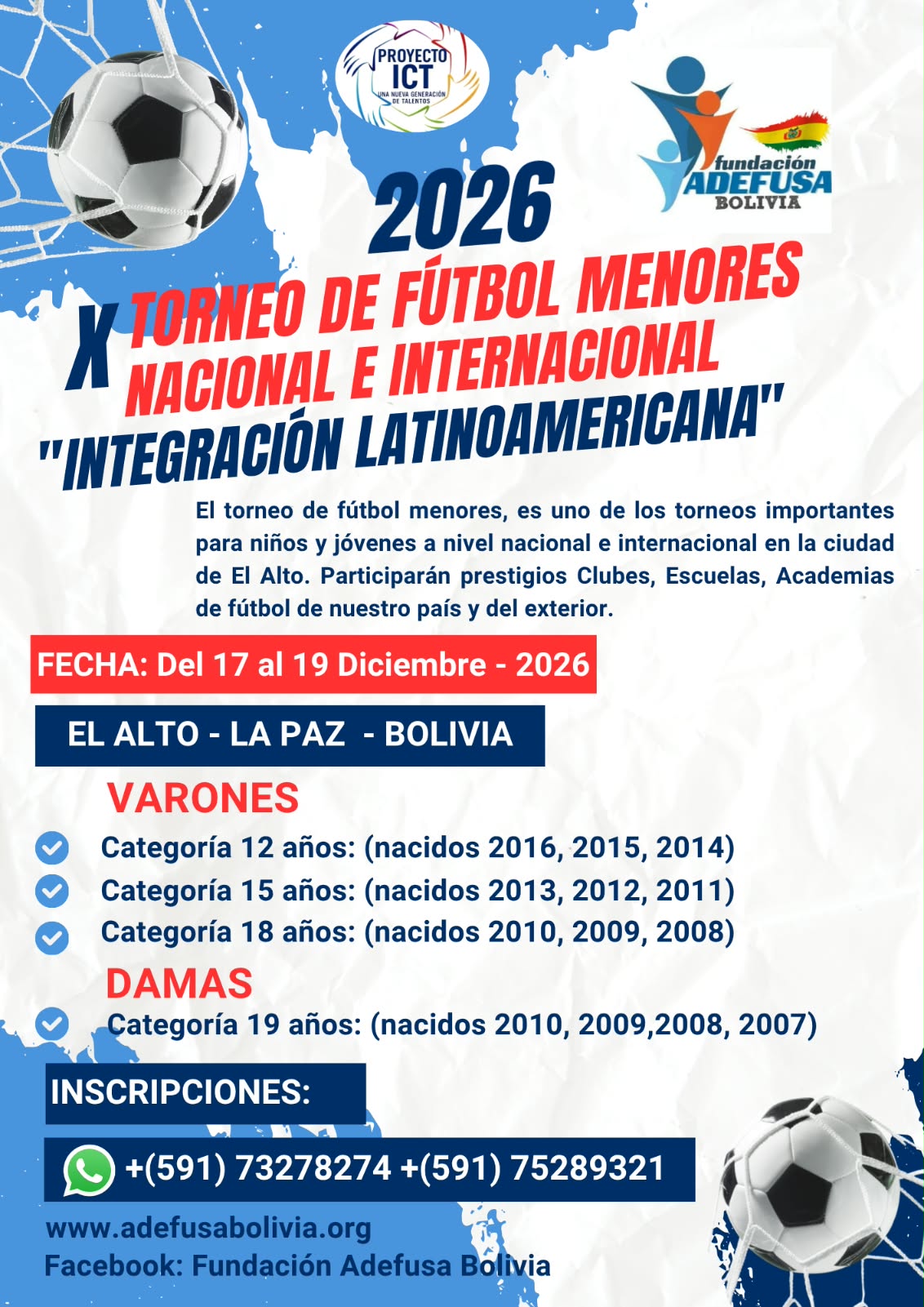 X Torneo de Fútbol Menores Nacional e Internacional