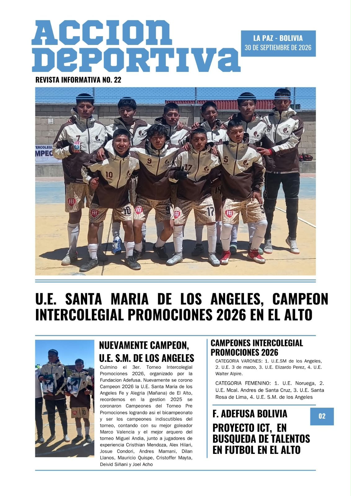 Campeones 2026 - Santa Maria de los Angeles 